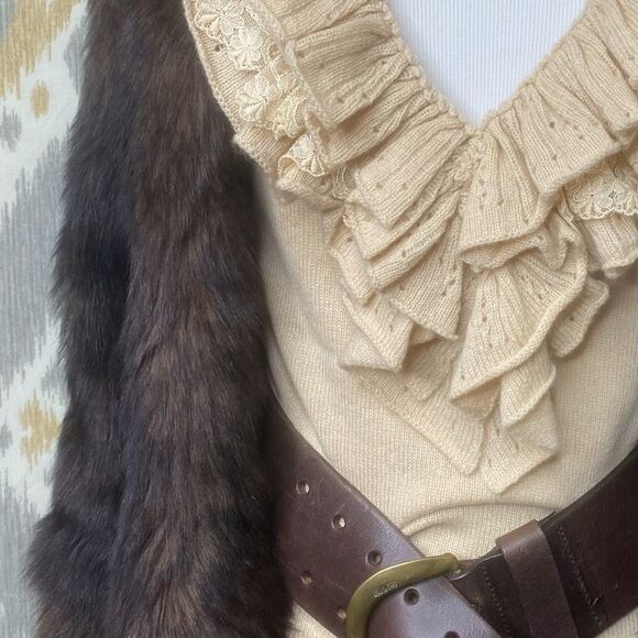 Ralph Lauren Sable Brown Lamb Shearling Vest - Picture 10 of 14